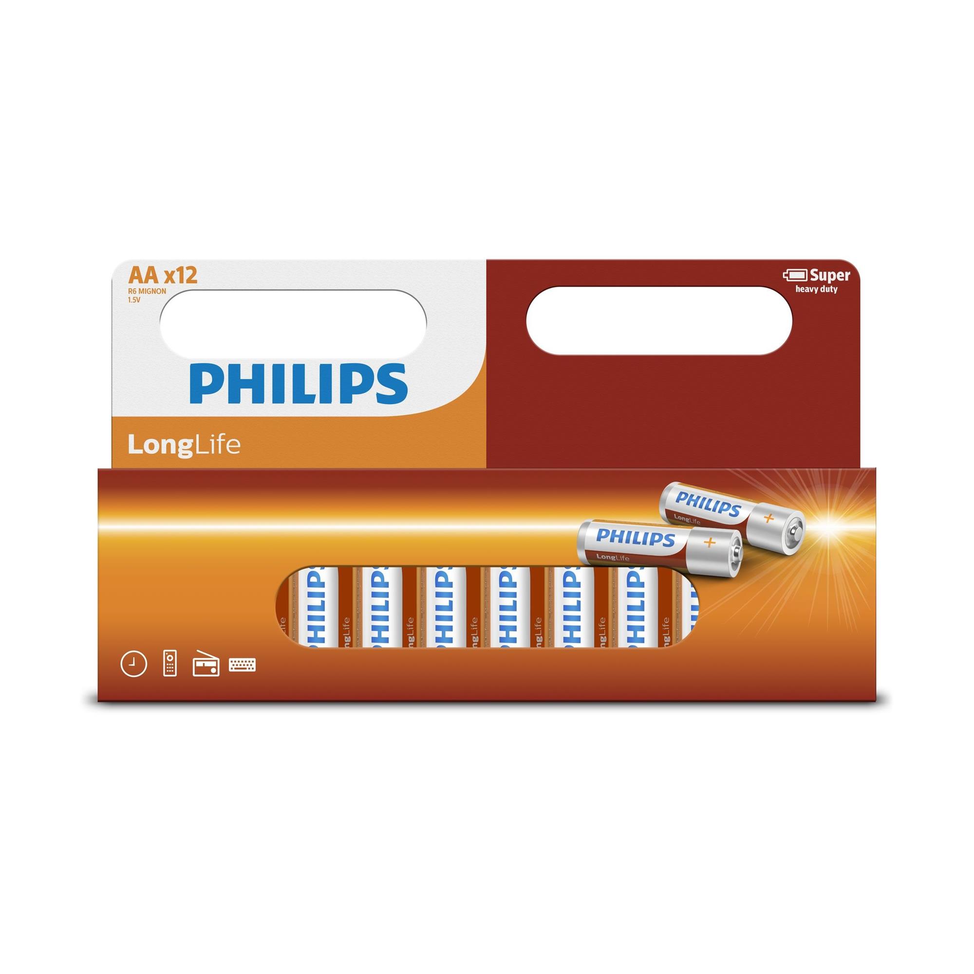 Baterie Philips R6L12W/10 LongLife AA 12 ks