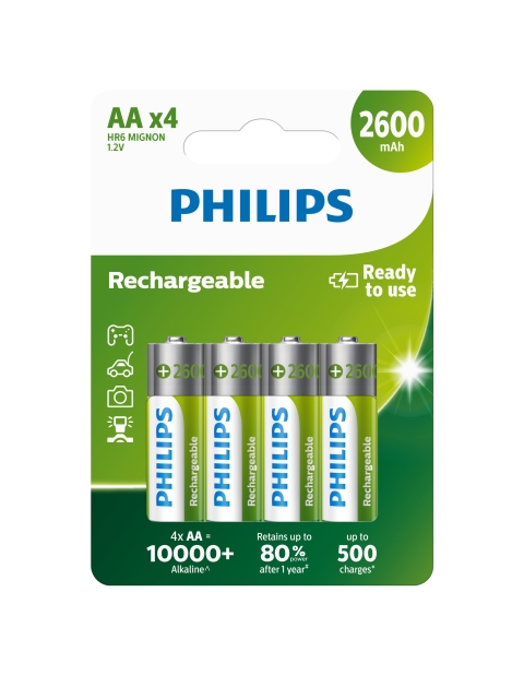 Baterie Philips R6B4B260/10 nabíjecí AA 2600 mAh 4ks
